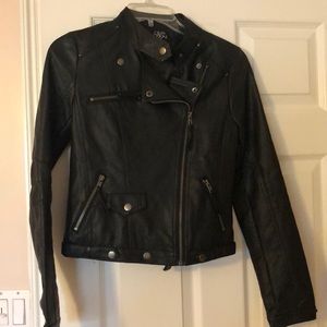 Black faux leather jacket